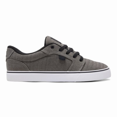 DC Anvil Canvas Men's Black/Grey Sneakers Australia PZM-832